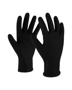 Kapriol Black Nitrile Disposable Work Gloves – Powder-Free, Size XL, Box of 50 Gloves