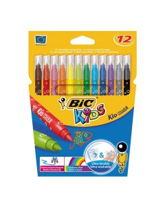 Markera me ngjyra për fëmijë, Kid Couleur, Kids, Bic, plastikë, 20x14.5x1 cm, portokalli dhe blu, 12 copë