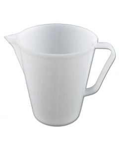 Plastic cups, with scaling, conical shape, 1 lt, white