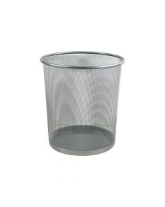 Circular metallic wastebasket gray 24x29.5x33.5cm