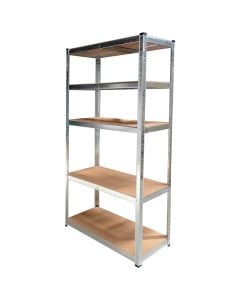 Raft metalik i argjende me 5 kate 180x90x40 cm