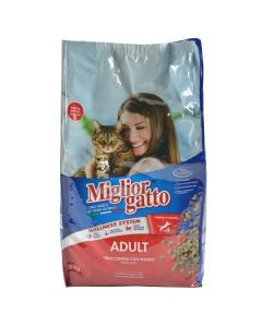 Ushqim për mace, Miglior Gatto, 2kg, mish lope dhe mëlçi viçi