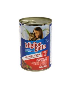 Ushqim për mace, Miglior Gatto, 405gr, me mish lope