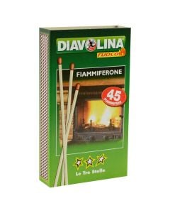 Barbecue matches, "Diavolina", wood, small, brown, 0.27x9.7 cm, 45 pieces