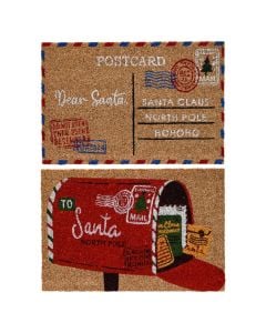 Shtroje dere me motive Christmas, fiber arre kokosi, ngjyre natyrale, L60 x W40 x H1.5 cm