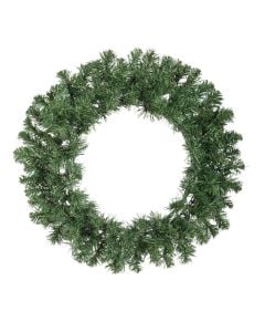 Christmas decorative wreath, plastic, green and red color, D50 x H13 cm, outdoor use