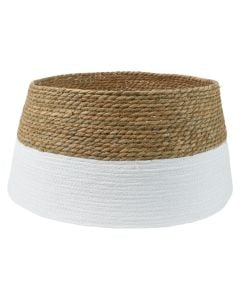 New Year's tree cover base, natural fiber, natural color white, D70 x H28 cm