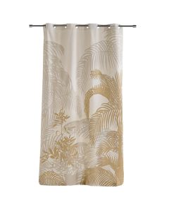 Perde e plotë me unaza Baobab, pambuk dhe poliestër, floriri, 140x260 cm