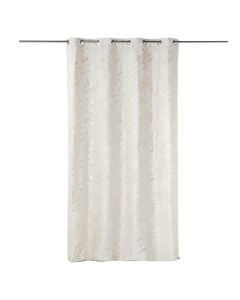 Marius full curtain with rings , 100% polyester, white/gold, 140x260 cm
