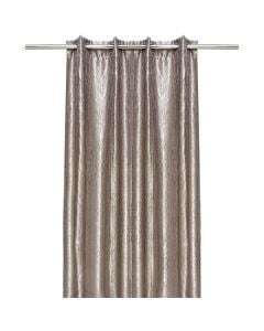 Perde e plotë me unaza, 100% poliestër, jacquard, gri, 140x260 cm