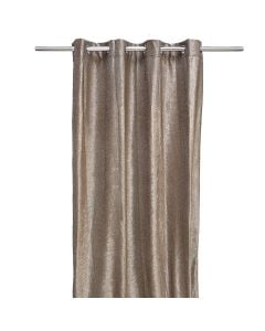 Full curtain with rings, 100% polyester, light brown, 140x260 cm