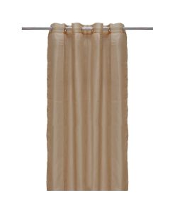 Net curtain with rings , 100% polyester, beige, 140x260 cm