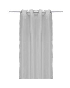 Net curtain with rings , 100% polyester, grey, 140x260 cm