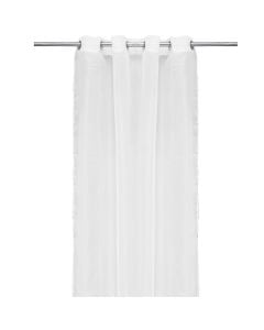 Net curtain with rings , 100% polyester, white, 140x260 cm