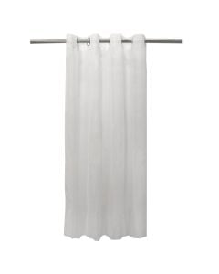 Net curtain with rings , 100% polyester, white, 140x260 cm