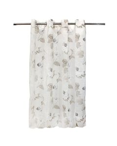 Net curtain with rings , 100% polyester, white, 140x260 cm