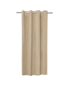 Full curtain Velvet with rings, 100% polyester, cream, 140x260 cm