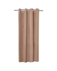 Full curtain Velvet with rings, 100% polyester, natural, 140x260 cm