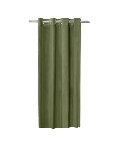 Full curtain Velvet with rings, 100% polyester, green, 140x260 cm