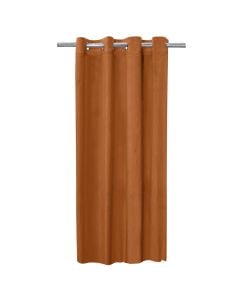 Full curtain Velvet with rings, 100% polyester, orange, 140x260 cm