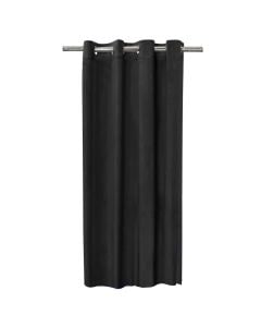 Full curtain Velvet with rings, 100% polyester, black, 140x260 cm