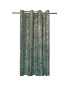 Full curtain Velvet with rings, 100% polyester, green, 140x260 cm