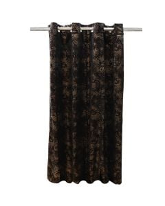 Full curtain Velvet with rings, 100% polyester, black, 140x260 cm