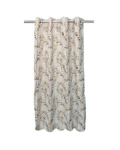 Full curtain with rings, 100% polyester, jacquard, grey, 140x260 cm