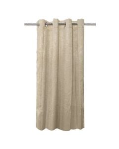 Full curtain with rings, 100% polyester, jacquard, beige, 140x260 cm