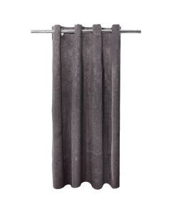 Full curtain with rings, 100% polyester, jacquard, grey, 140x260 cm