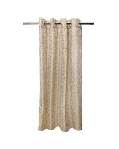 Full curtain with rings, 100% polyester, jacquard, light green, 140x260 cm