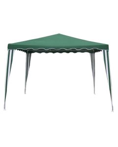 Gazebo, metal structure, polyester textile, green color, 3x3xH2.5 m
