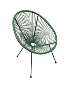 Chair, metal/PE rattan, green, W85xL70xH85 cm