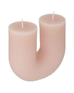 Qiri dekorativ, parafine, forme U, ngjyre roze, L11xP5.1xH12 cm