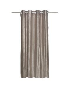 Full curtain with rings, 100% polyester, jacquard, grey, 140x260 cm