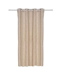 Full curtain with rings, 100% polyester, jacquard, beige, 140x260 cm