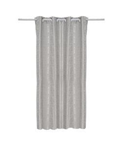 Full curtain with rings, 100% polyester, jacquard, grey, 140x260 cm