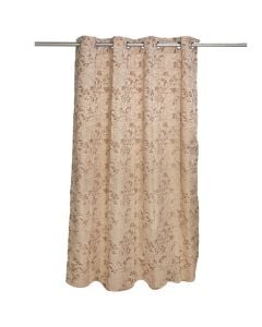 Full curtain with rings, 100% polyester, jacquard, beige, 140x260 cm