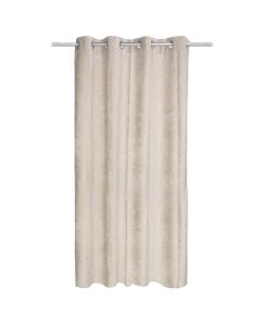 Full curtain with rings, 100% polyester, jacquard, beige, 140x260 cm