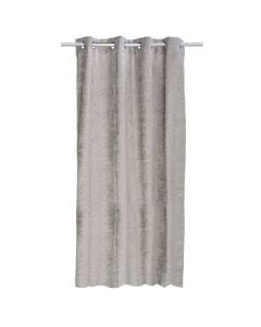Full curtain with rings, 100% polyester, jacquard, grey, 140x260 cm