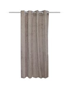 Full curtain with rings, 100% polyester, jacquard, dark grey, 140x260 cm