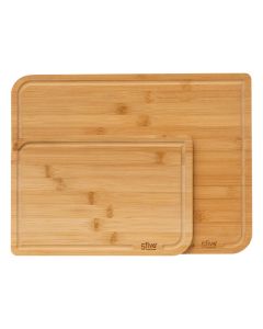 Set me dërrase prerëse, bambu, natyrale, 35 x 25 x 2.5 cm / 22 x 15 x 1.1 cm