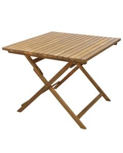 Tavoline e palosshme, dru tropikal Acacia, ngjyre natyrale, 90x90xH74 cm