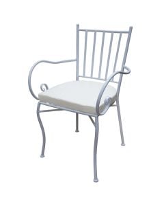 Karrige metalike me shilte, strukture e bardhe, shilte bezhe, 45x42xH88 cm