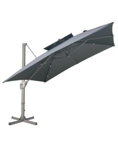 Cader anesore ambienti me kapele, metal/poliester, ngjyre atracit, 3x3 m, rrotullim 360 grade, bazament 4x0.5m2