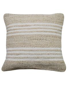 Decorative pillow, 80% jute & 20% cotton, beige, 50x50 cm