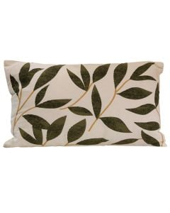 Jastëk dekorativ, 100% pambuk, jeshile/bezhë, 30x50 cm