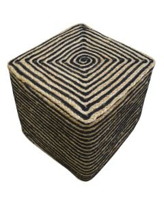 Pupë, 50% jute & 50% pambuk, bezhë/e zezë, 40x40x40 cm