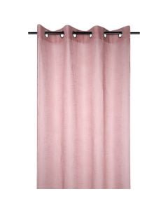 Preston net curtain with rings , 100% polyester, pink, 140x260 cm