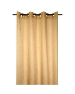 Preston net curtain with rings , 100% polyester, mustard, 140x260 cm